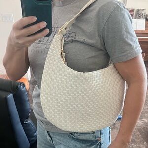 Ah•Dorned White/pink Woven Women's Bag